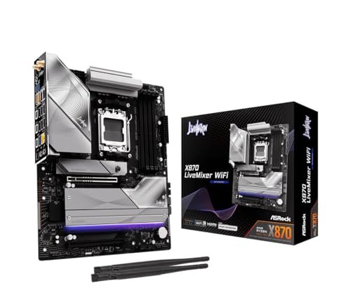 😱 ASRock Placa-mãe X870 LiveMixer WiFi AM5 | AMD Ryzen 9000/8000/7000 | DDR5 8000+ (OC) | Dual USB4 | PCIe 5.0 | WiFi 7 | 16+2+1 Power Phase | LAN 5GbE