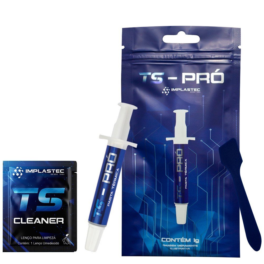 😱 Pasta Térmica Ts Pro 4g, Espátula + Sachê Cleaner Cor Cinza