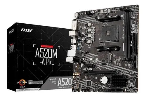 😱 Placa-mãe Msi A520m-a Pro Am4 Matx Ddr4