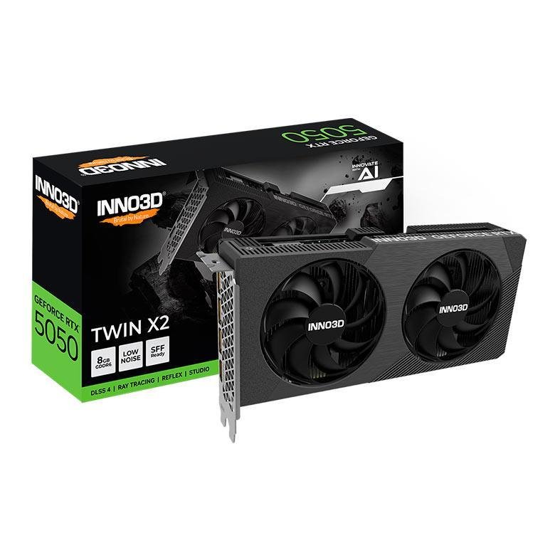 😱 Placa de Video Inno3d GeForce Rtx 5050 Twin X2, 8Gb, Gddr6, 128-bit, N50502-08D6-174071N