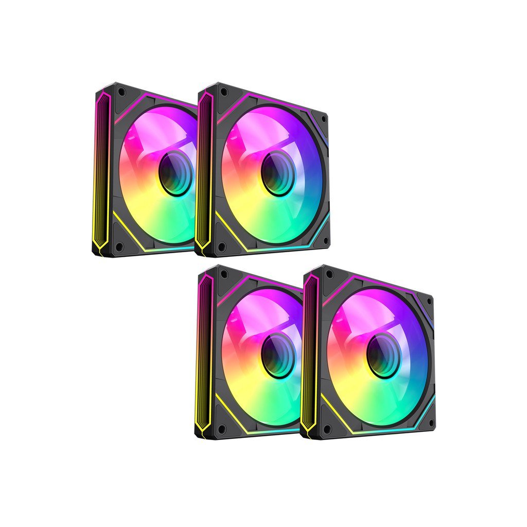 😱 KIT 4 FAN ARGB GAMEMAX NEVIHTA FN12A-S8I-BK