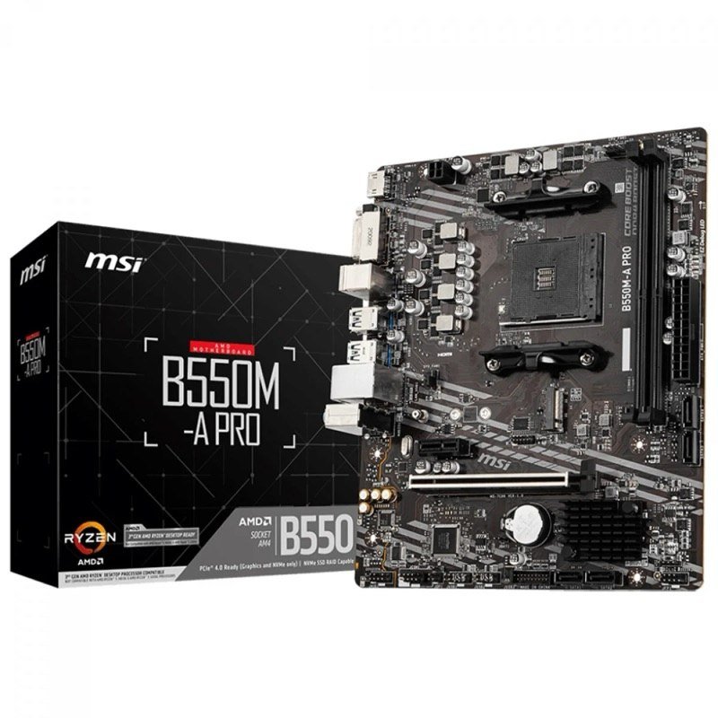 😱 Placa Mãe Msi B550m-a Pro Amd Ryzen Am4 Ddr4 Matx M.2 -Hdmi