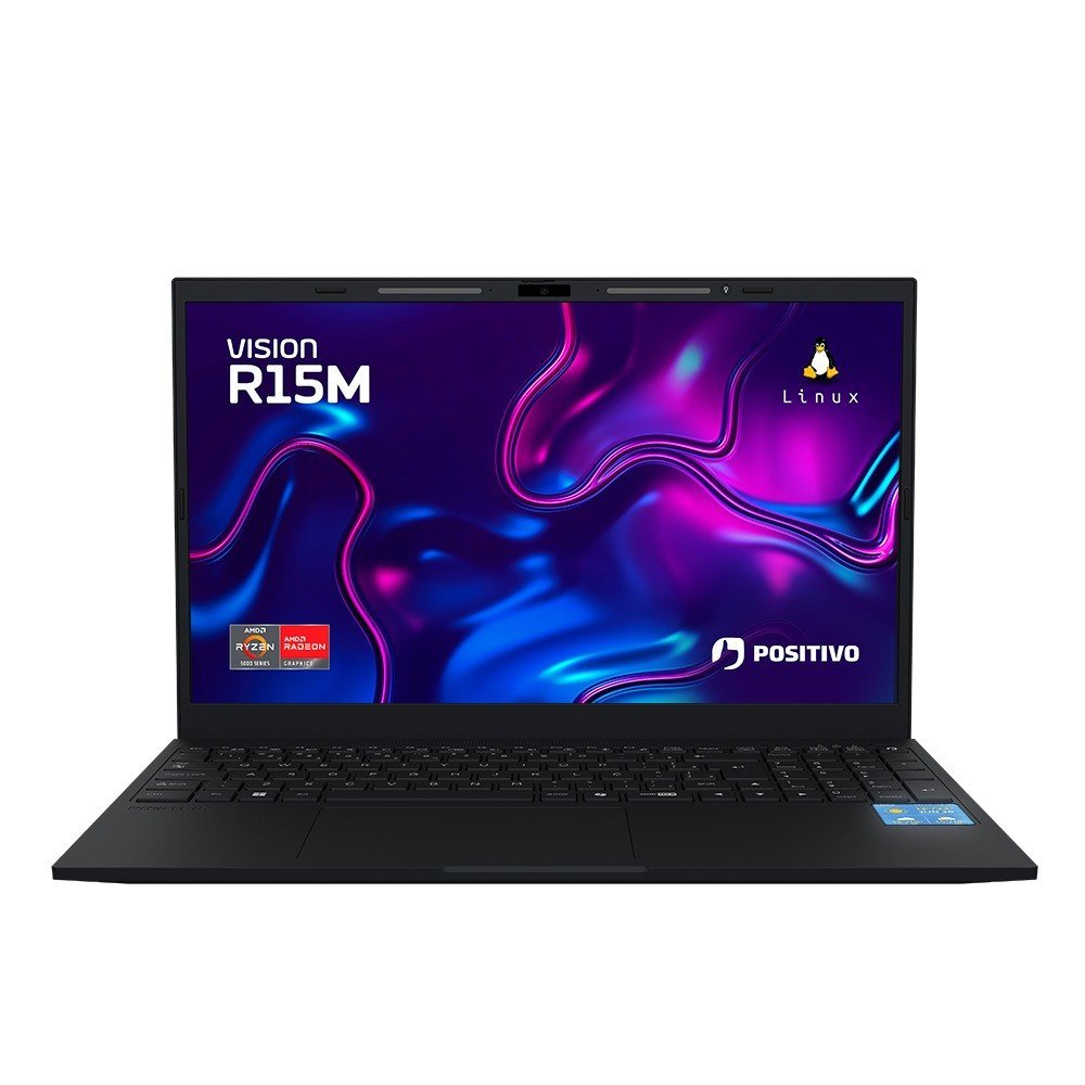 😱 Notebook Positivo Vision Ryzen 5-5625U 8GB 256GB 15" Linux MiniTela - R58256BI-15