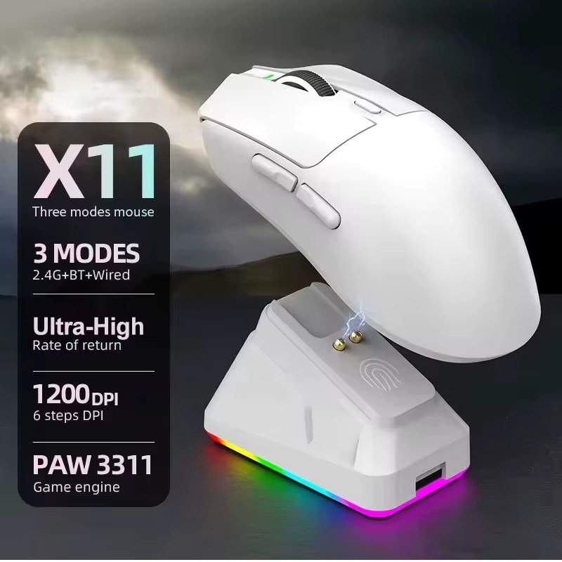 😱 3x Mouse Sem Fio K-Snake X11 Paw 3311 + Dock de carregamento