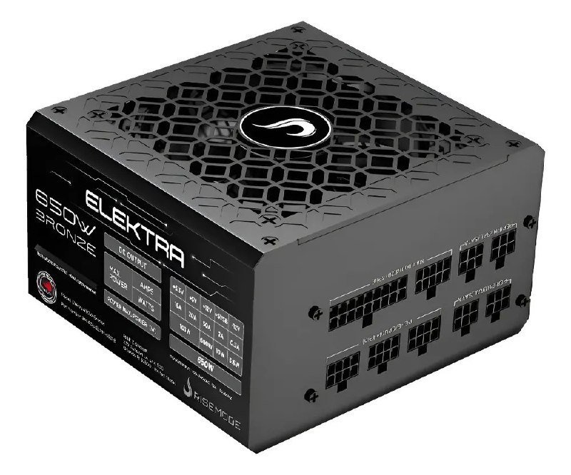 😱 Fonte Gamer Rise Mode Elektra 650w Full Modular Selo Teclab Preto