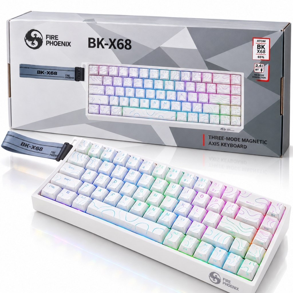 😱 Teclado Sem Fio Gamer Magnético Rapid Trigger 0,01mm 8000hz Rgb Fire Phoenix