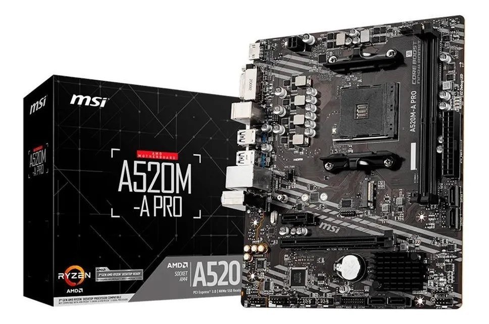 😱 Placa-mãe Msi A520m-a Pro Am4 Matx Ddr4
