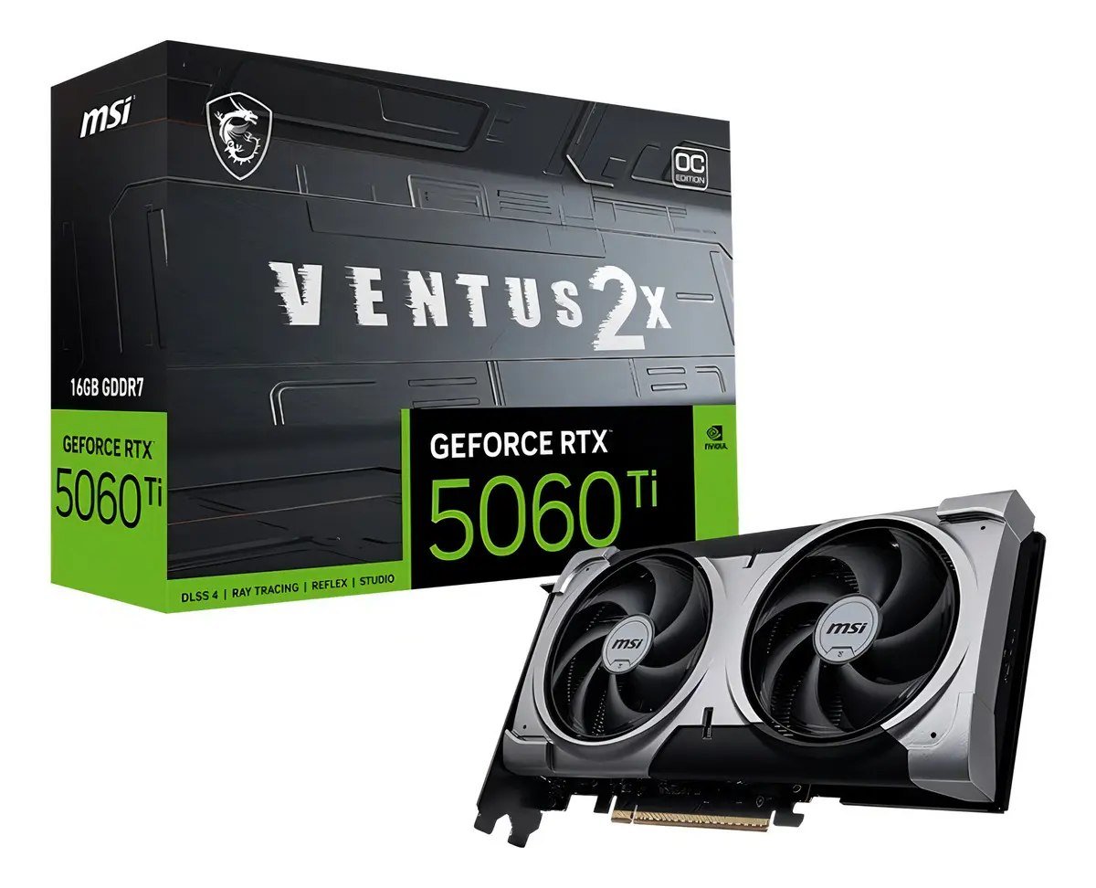 😱 Placa De Vídeo Msi Rtx 5060 Ti 16gb Gddr7 Ventus Plus 128bts