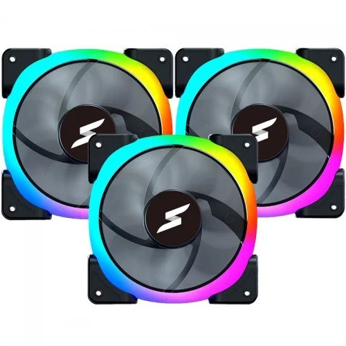 😱 Kit Fan Com 3 Unidades SuperFrame Lokus 2.0, ARGB, 120mm, Black, SF-05 2.0