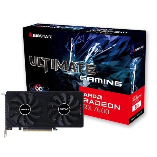 😱 Placa De Vídeo Biostar AMD Radeon RX 7600 OC Ultimate Gaming, 8GB, GDDR6, FSR, Ray Tracing, VA76S6RM81