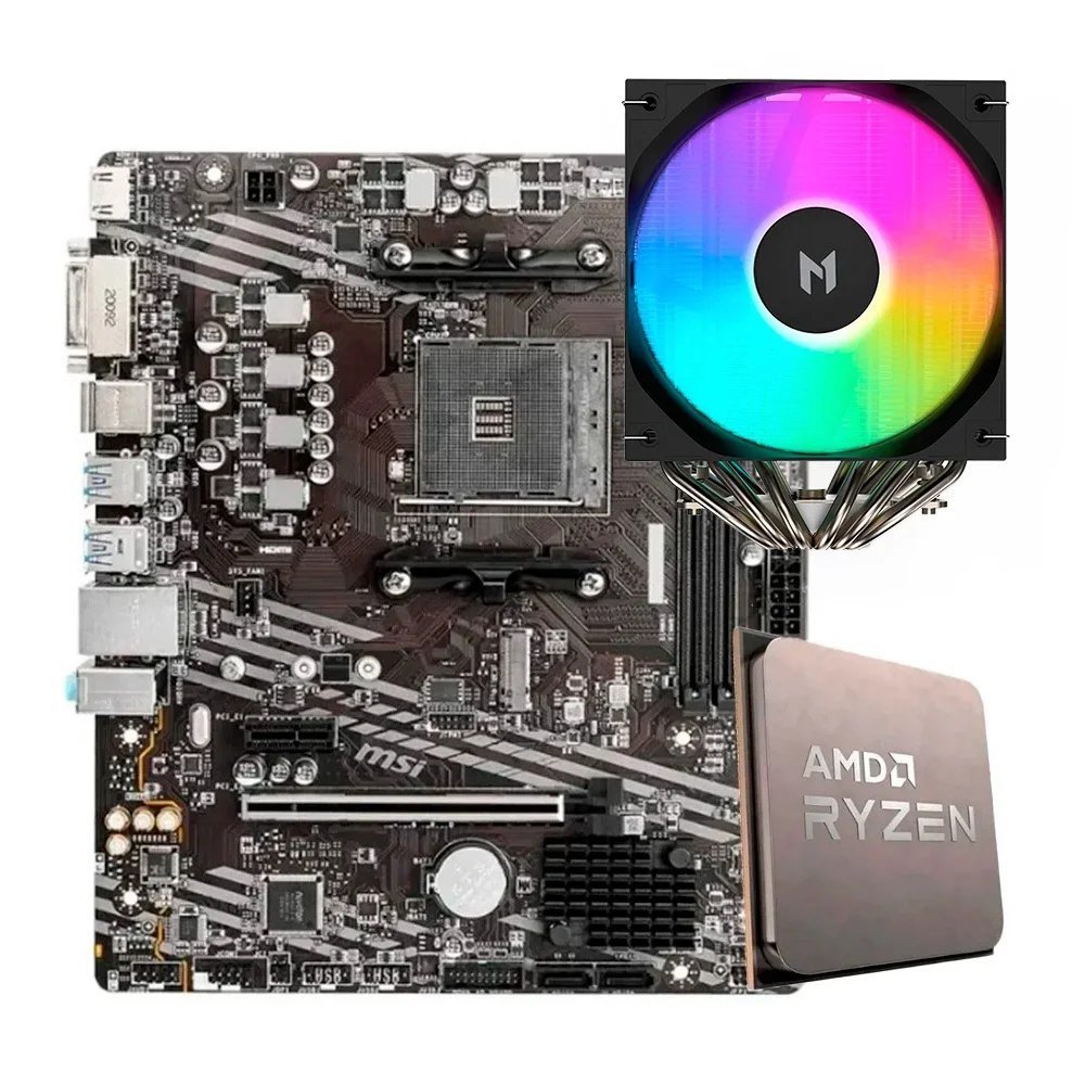 😱 Placa-Mãe MSI B550M-A PRO + Processador AMD Ryzen 7 5700X + Air Cooler MACH1 WIND
