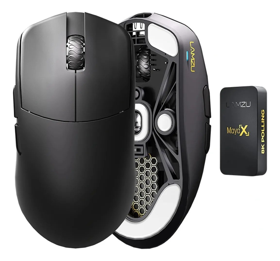 😱 Mouse Gamer Lamzu Maya X Preto 8k Pwm3950 30000 Dpi 47g