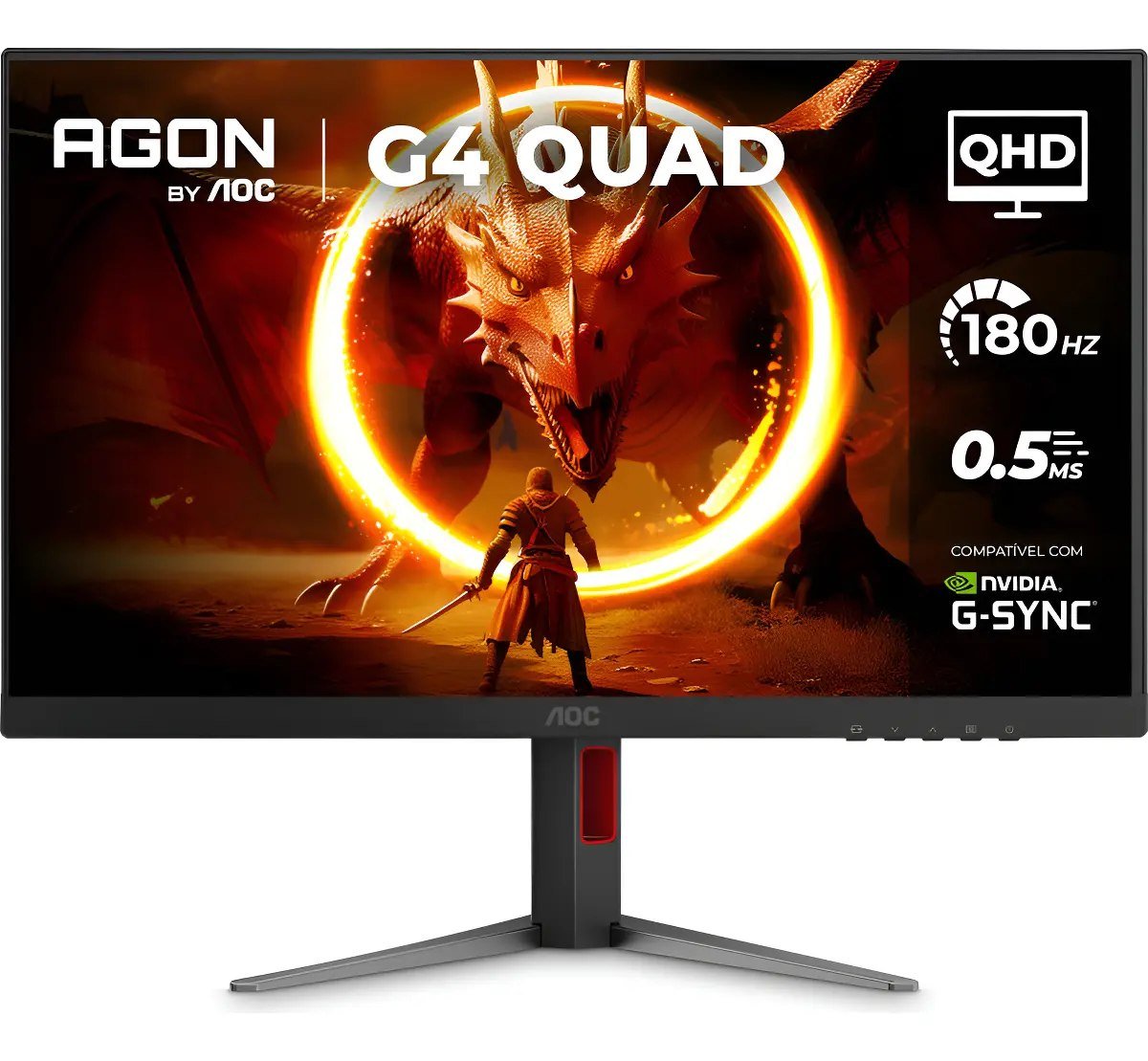 😱 Monitor Gamer Aoc Agon Quad 27'' 180hz Base Ajustável Q27g4f