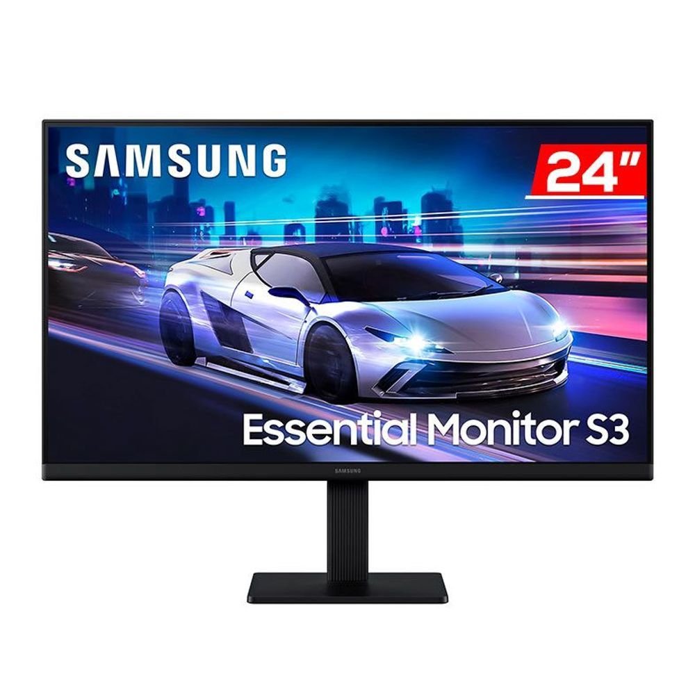 😱 Monitor Samsung 24" Essential S3, 2 Hdmi, Super Fino, 3 Side Boardless, Ls24f320galmzd, Fhd, Ips, 120Hz, 5Ms