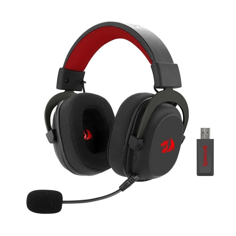 😱 Headset Gamer Sem Fio Redragon Zeus Pro, 7.1, Driver 53mm, Bluetooth, Preto H510-PRO