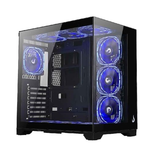 😱 Gabinete Gamer Rise Mode Galaxy Glass Standard V2, Mid Tower, ATX, Lateral e Frontal em Vidro Temperado, Sem FANs, Preto - RM-GA-GGST2-FB