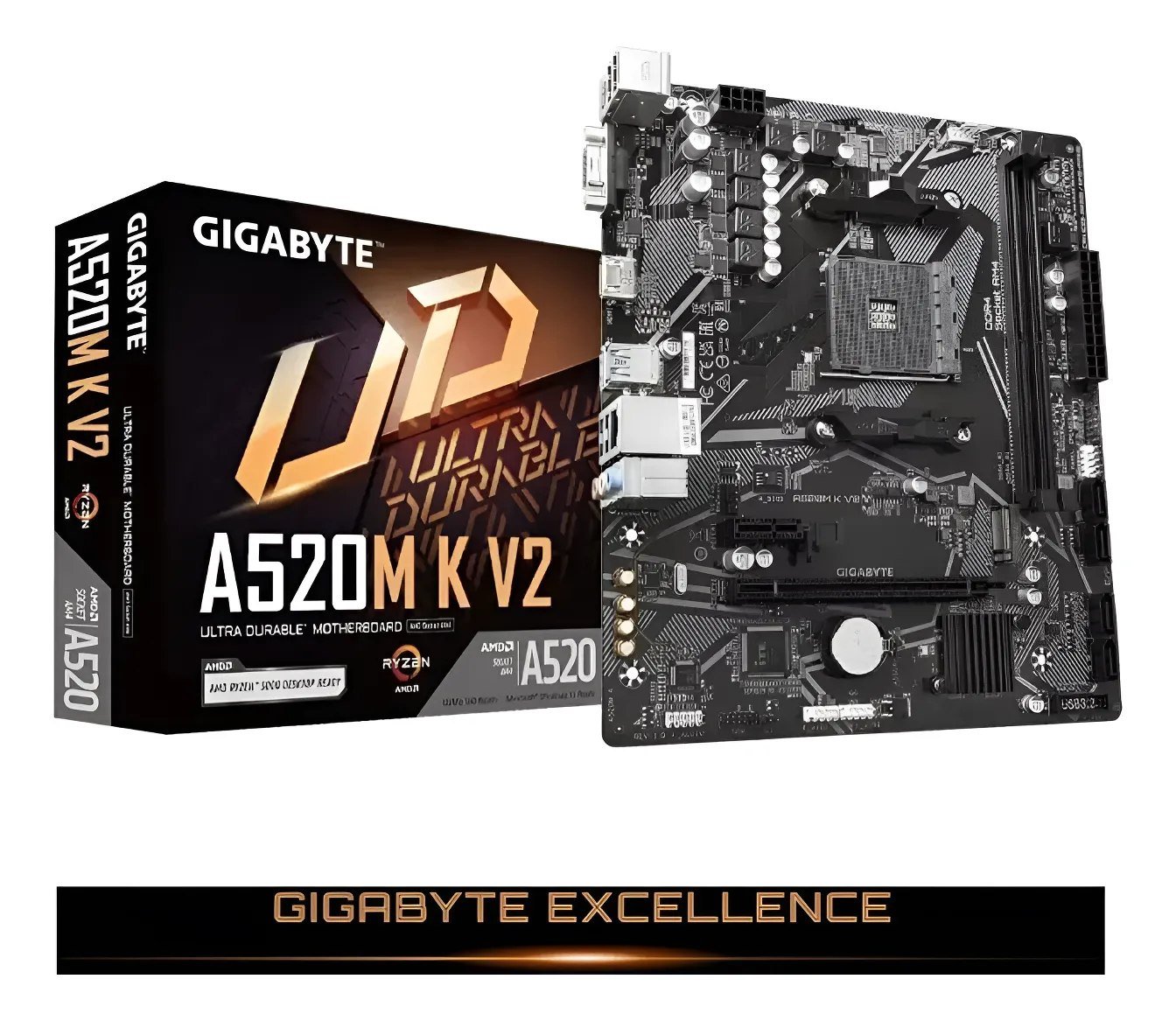 😱 Placa Mãe Gigabyte Ultra Durable A520m Kv2 Amd Am4 Matx Ddr4