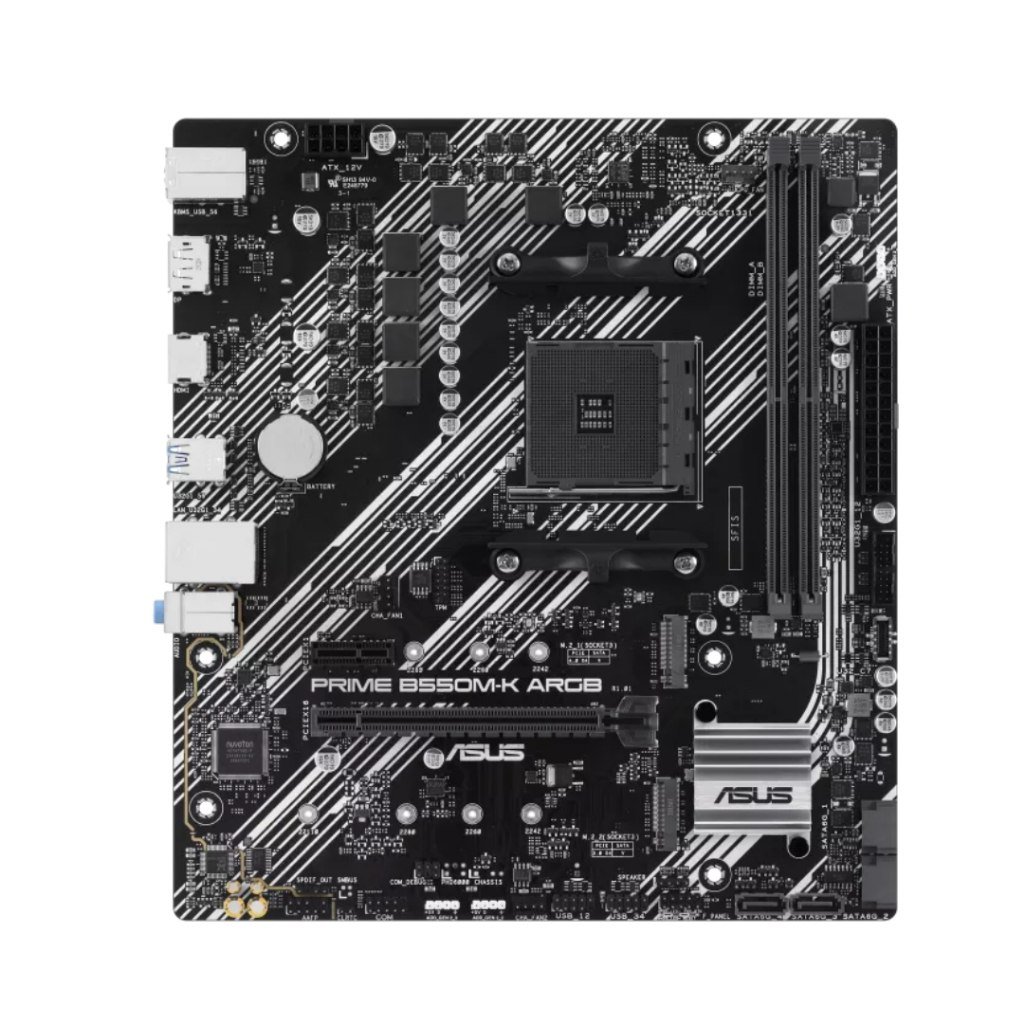 😱 Placa-Mãe Asus Prime B550m-K Argb, Amd Am4, Chipset B550, Micro Atx, Ddr4, PCIe 4.0, 2x M.2, Hdmi, DisplayPort, Preto