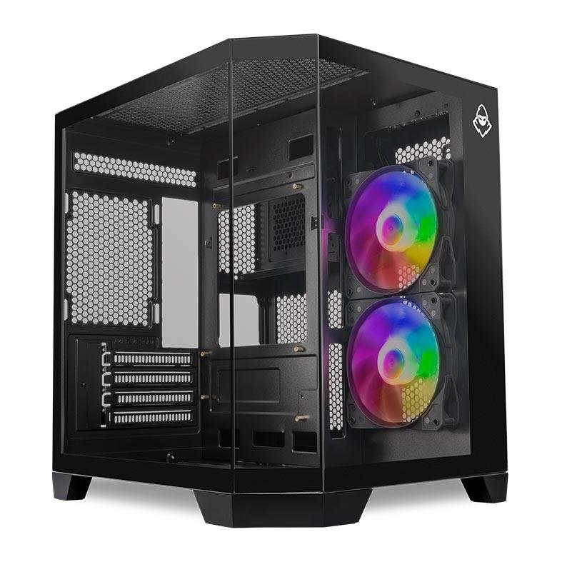 😱 Gabinete Gamer Mancer Cv700b, Mini-Tower, Lateral de Vidro, Com 2 Fans, Preto, Mcr-Cv700b-Bk-2F