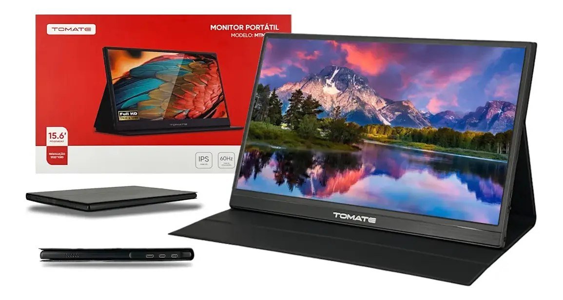 😱 Monitor Portátil Full Hd 15.6 Notebook, Celular, Games C/ Cor Preto
