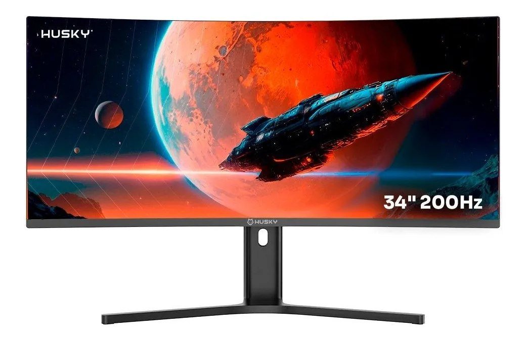 😱 Monitor Gamer Curvo Husky Boreal 34", Wqhd, Ultrawide, 200Hz, 1ms, Adaptive Sync, DisplayPort e Hdmi, Hdr - Hmg00234pt