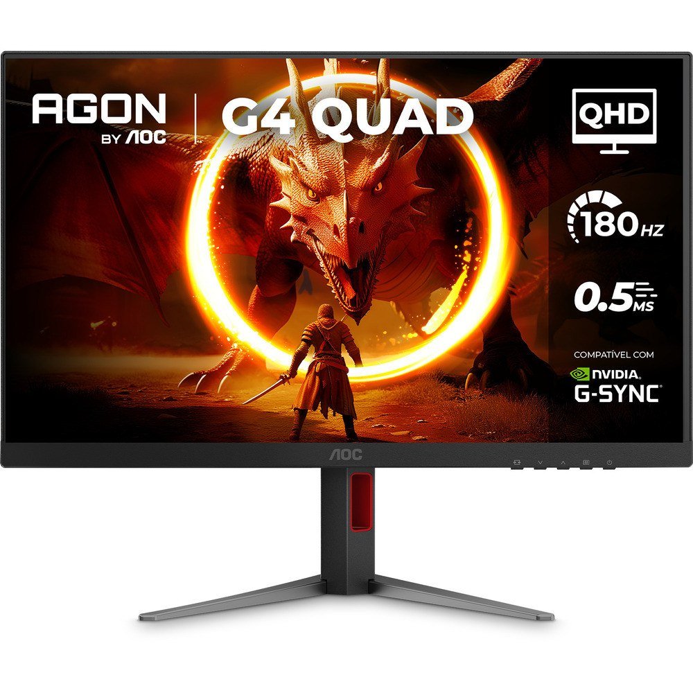 😱 Monitor Gamer Aoc Agon Quad 27" Qhd 180Hz 0, 5ms Ips Hdr10 Base Ajustável Q27g4f