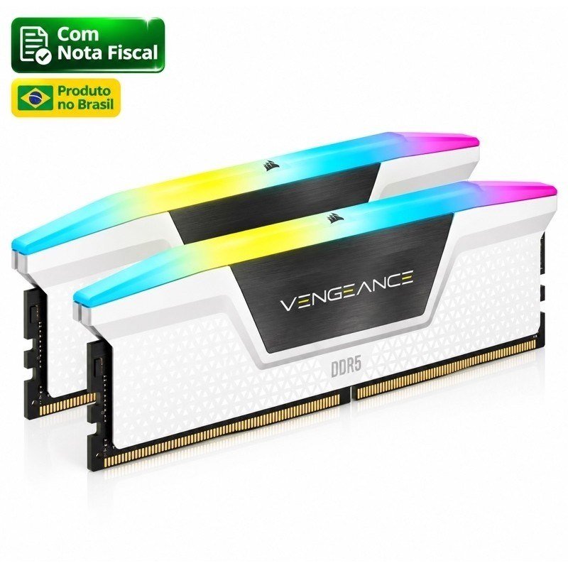 😱 Memória Ram Corsair Vengeance Rgb 32Gb 2x16GB Ddr5 6000MHz Cl38 Branca Cmh32gx5m2d6000z38w