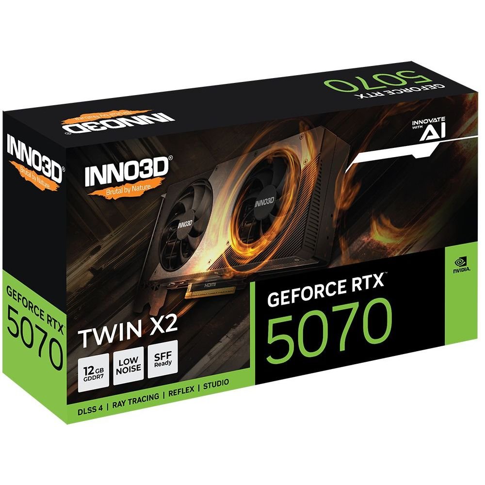 😱 Placa de Vídeo NVIDIA GeForce INNO3D RTX 5070 12GB TWIN X2 GDDR7 N50702-12D7-195064N