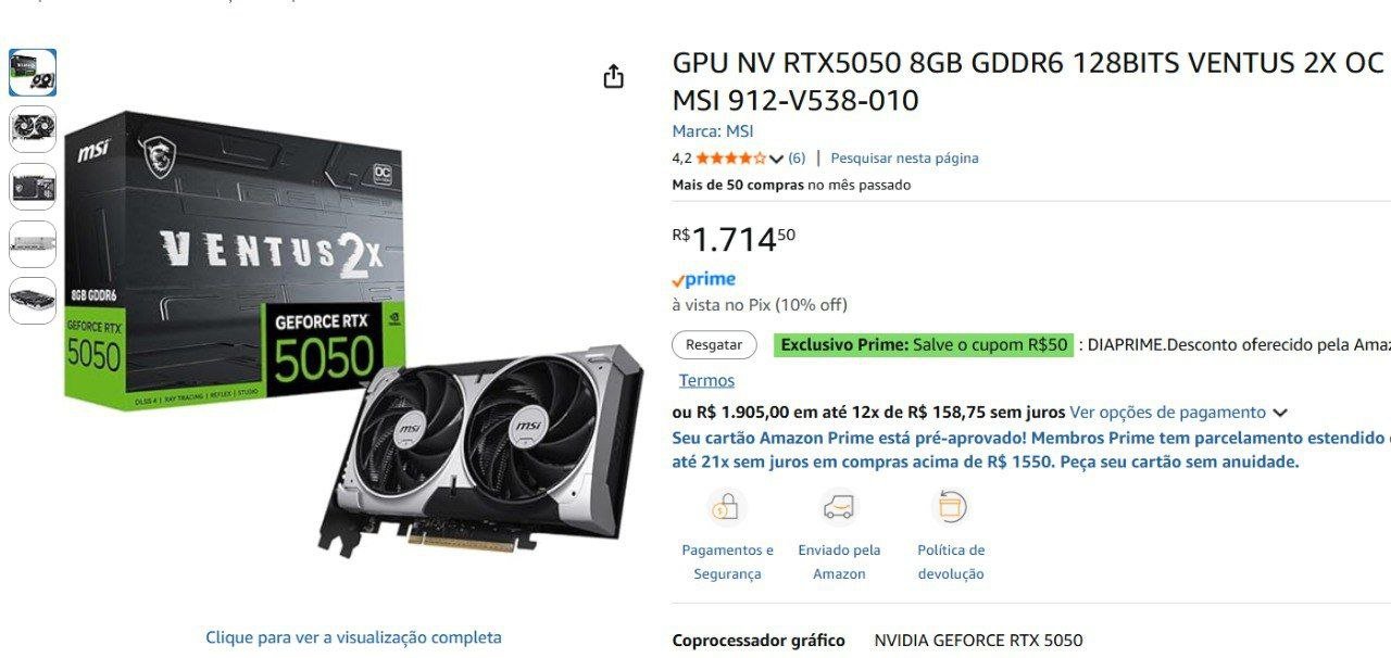 Placa de Vídeo RTX 5050 🖥️🎮