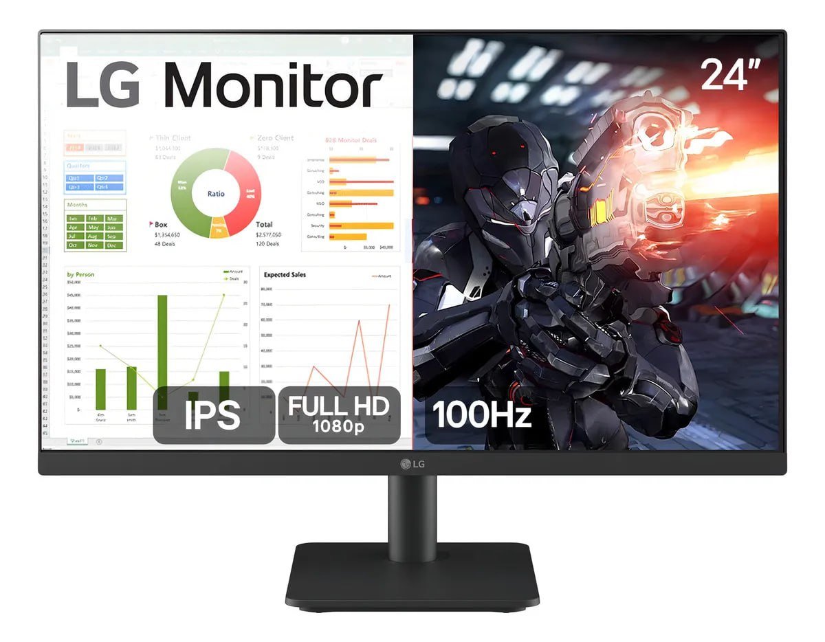 Monitor PC Gamer LG 24” IPS, Full HD, 100Hz, HDMI - 24MS500-B 🖥️🕹️