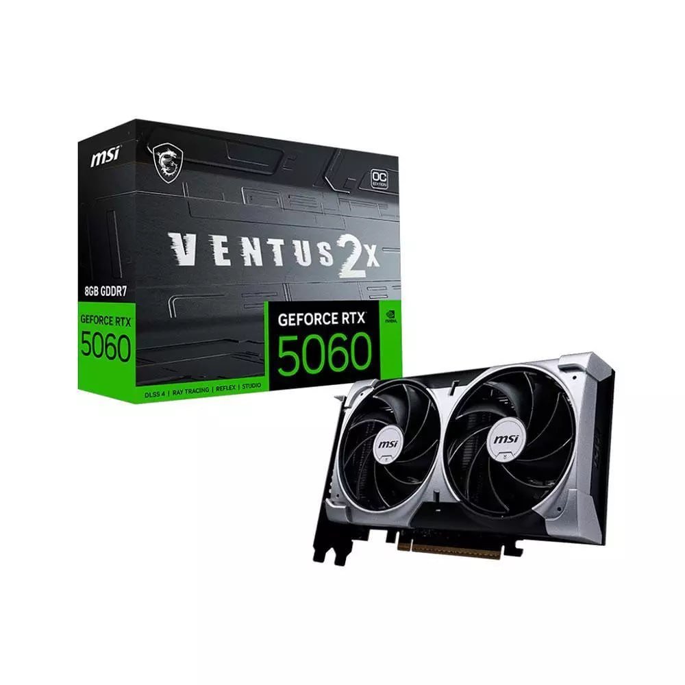 Placa De Vídeo MSI GeForce RTX 5060 Ventus 2X OC 8GB GDDR7 128BITS 912-V537-017 🖥️🎮