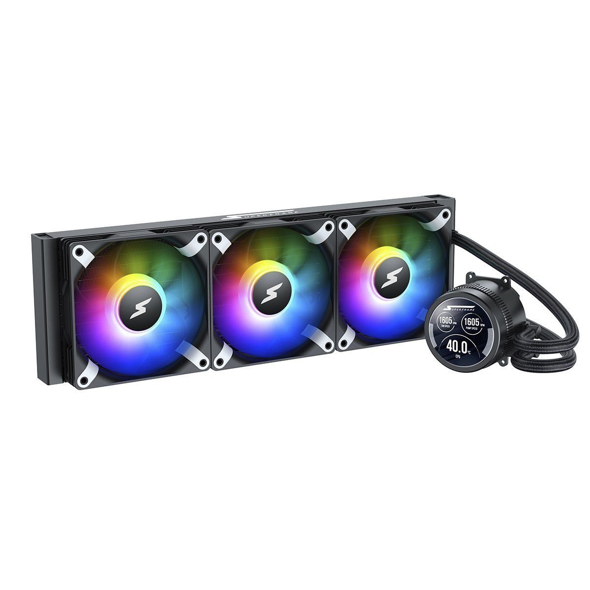 Water Cooler SuperFrame ISENGARD SMART, ARGB, 360mm, Controladora (VERSÃO QUE MOSTRA TEMPERATURA) 🔥💻❄️