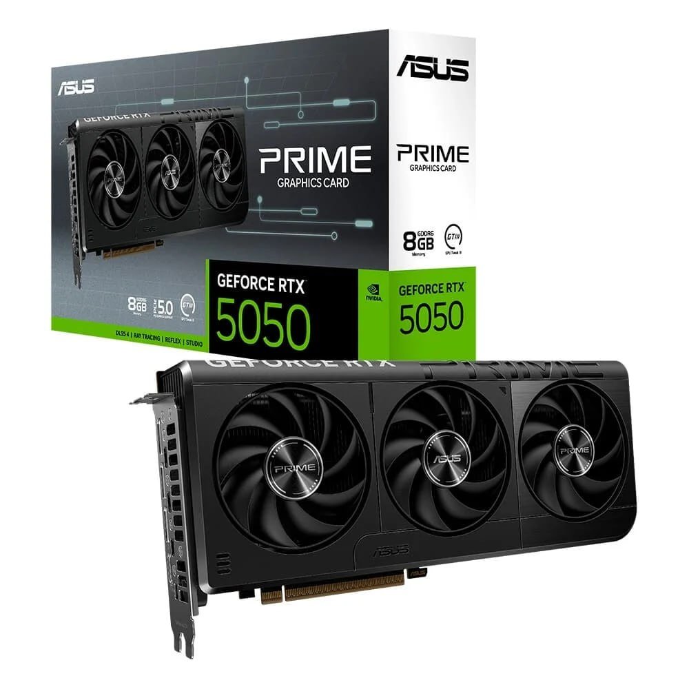 Placa de Vídeo Asus PRIME RTX 5050 OC 8G NVIDIA GeForce, 8GB, GDDR6, 128-bit, OpenGL 4.6, DLSS 4, Ray Tracing 90YV0N70-M0NA00 🛒