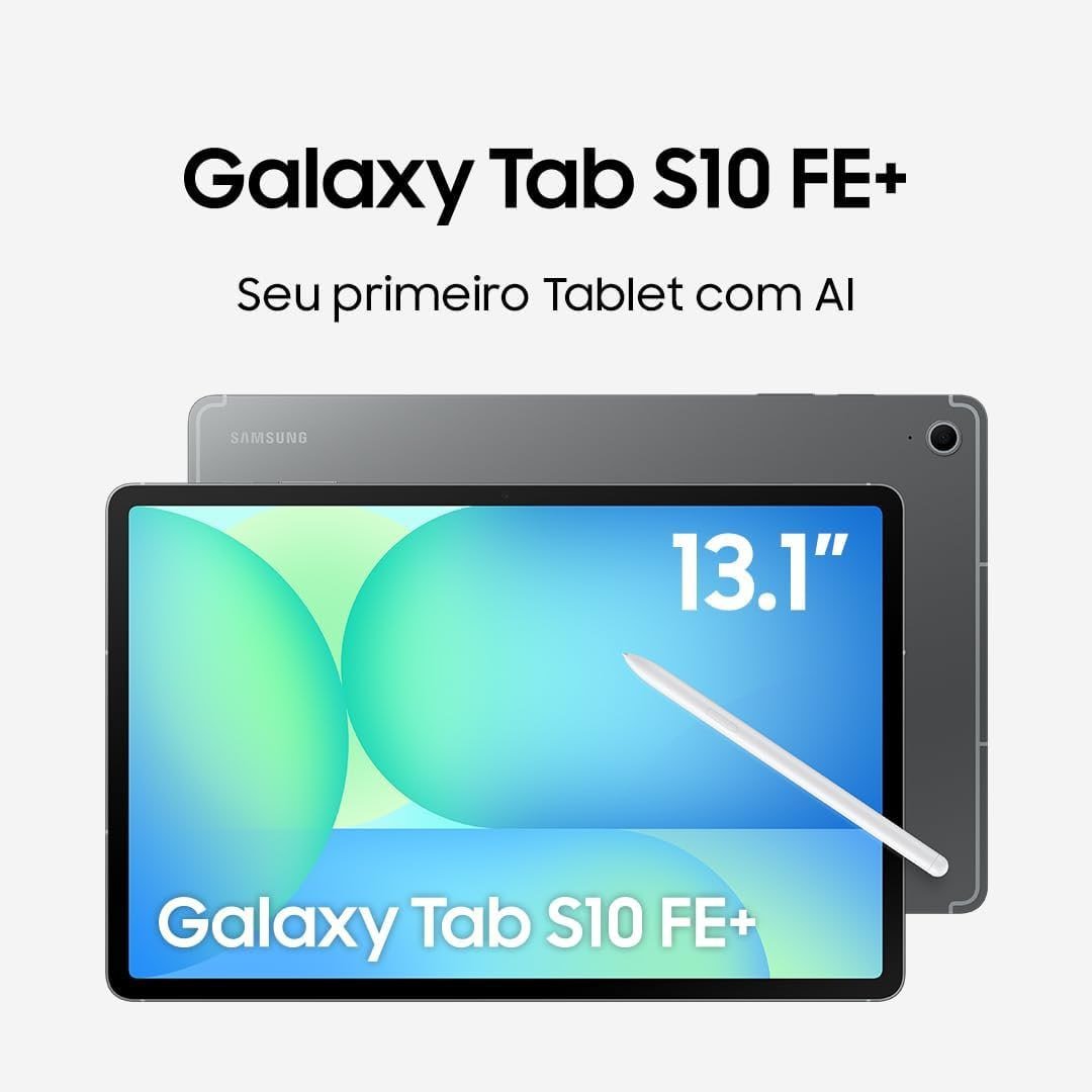 Samsung Tablet Galaxy Tab S10 FE+ WiFi, Prata, 128GB, 8GB, Tela 13.1" 90Hz, S Pen e Capa Inclusas 🛒💻