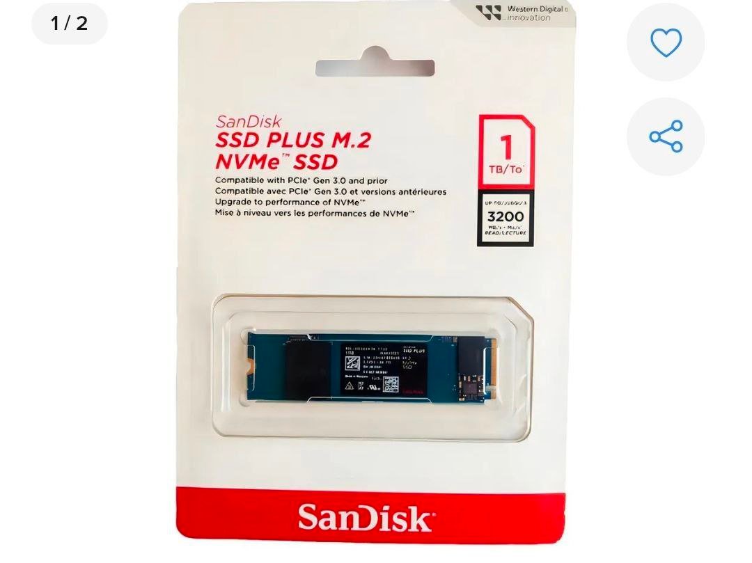 Ssd M.2 1tb Sandisk Plus Nvme 2280 💻💾