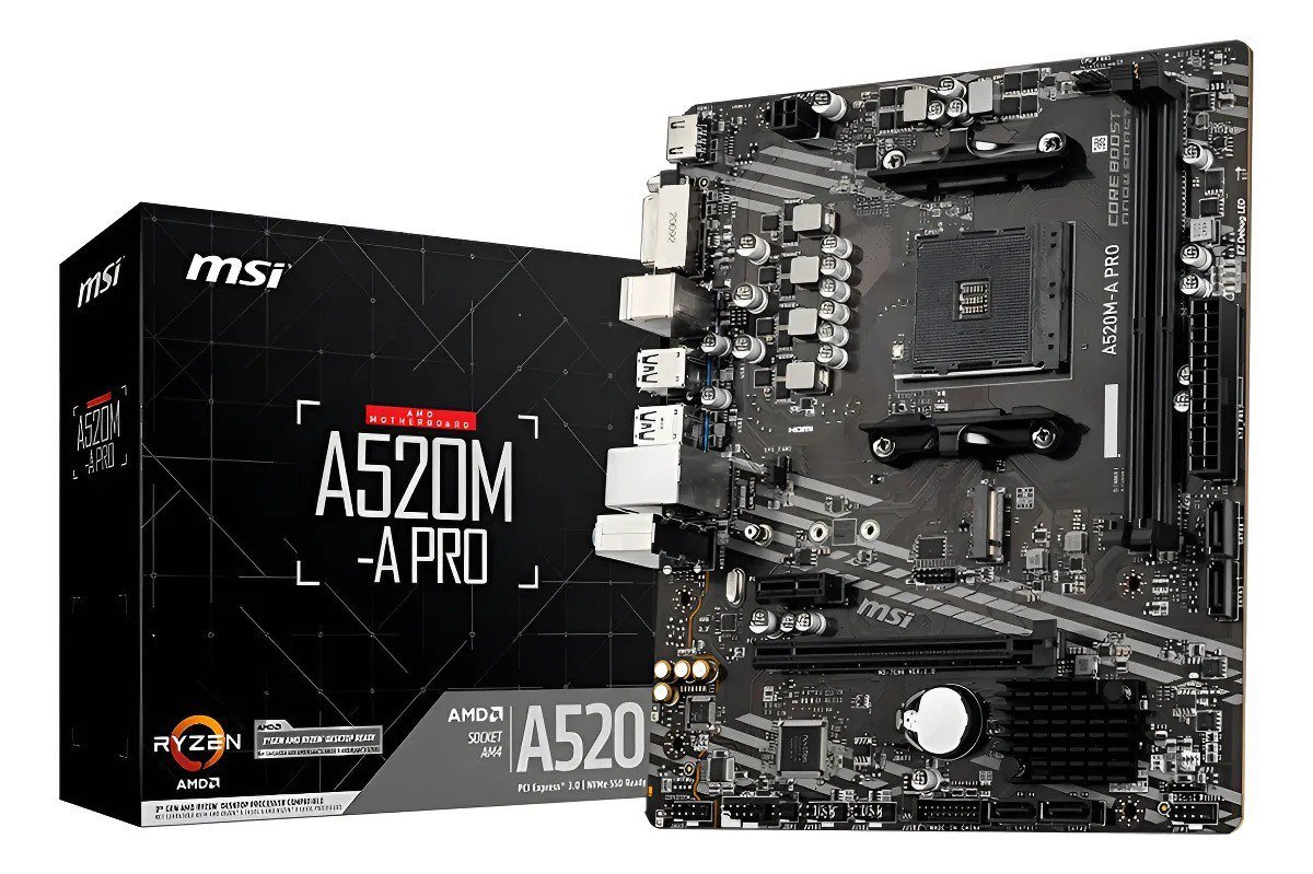 Placa-mãe Msi A520m-a Pro Am4 Matx Ddr4 Hdmi Dvi M.2
