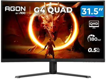 Monitor Gamer AOC Gaming 32" QHD 180Hz VA 0,5ms HDMI DisplayPort - Bivolt 🖥️🎮