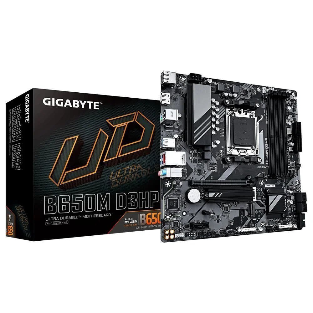Placa-Mãe Gigabyte B650M D3HP, AMD AM5, Micro ATX, DDR5, Preto - B650M D3HP
