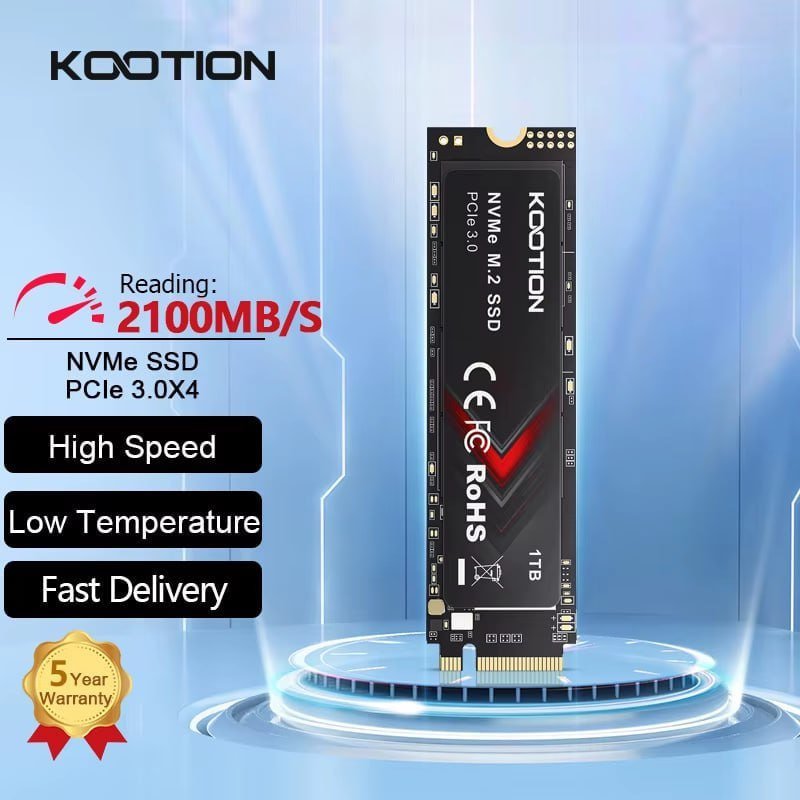 SSD NVME 2TB KOOTION X15Lite PCIe M2 2100mbs gen3 🇧🇷 Direto do Brasil