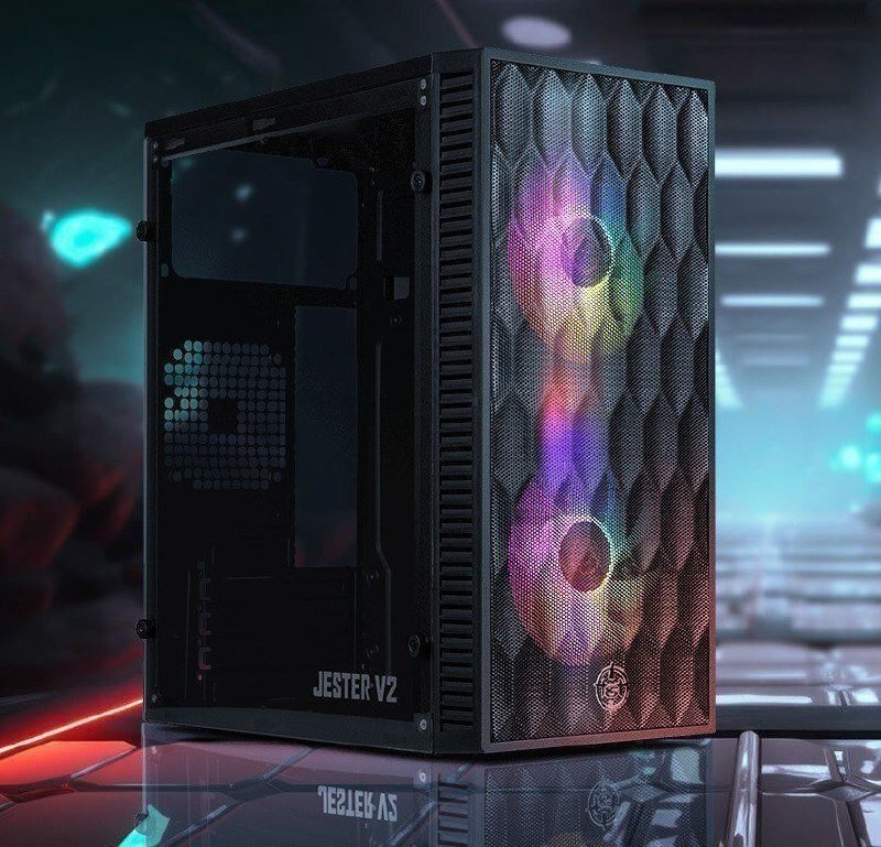 Gabinete Gamer TGT Jester V2 Rainbow Mini-Tower Lateral de Acrílico Com 2 Fans 🖥️🎮