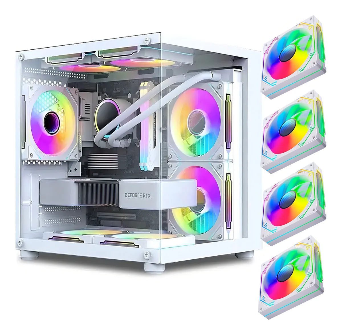 Gabinete Gamer Hayom Aquário Com 4 Cooler Fan Led Rgb 🖥️🎮