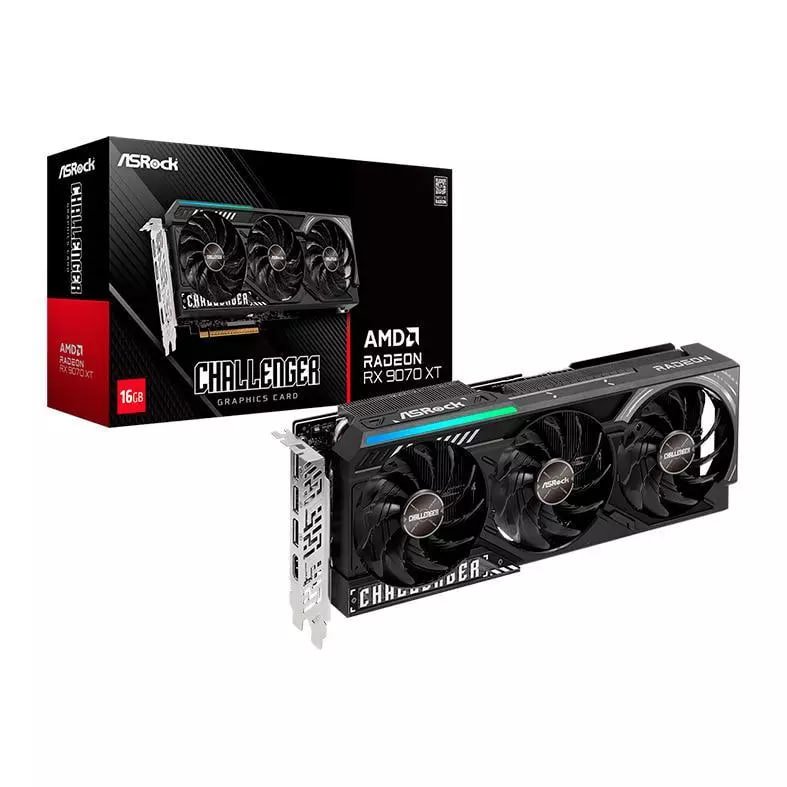 Placa de Vídeo AsRock Radeon RX 9070 XT Challenger, 16GB, GDDR6, 256-bit, 90-GA61ZZ-00UANF 🛒🎮
