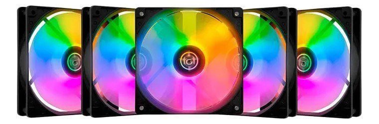(Kit 10 fan) Kit Ventoinhas Tgt Striker, Rainbow, 5x120mm, Tgt-stk5-blrbw 🛒