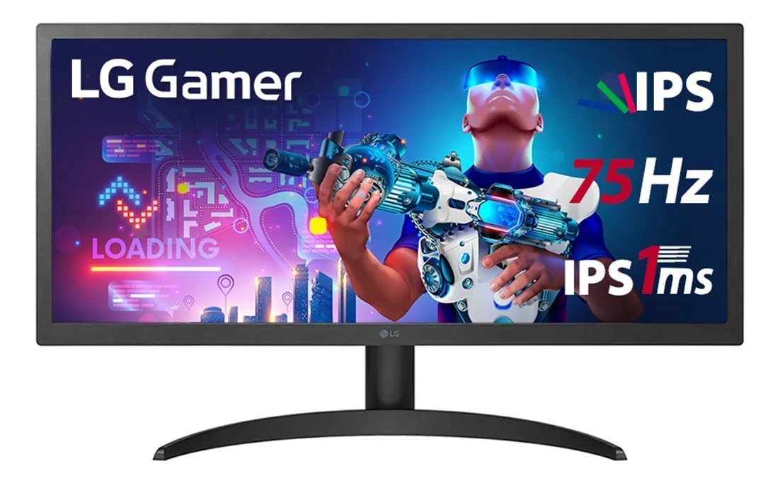 Monitor LG UltraWide 26'' IPS Full HD 2560x1080 75Hz 1ms (MBR) HDMI HDR10 AMD FreeSync™ 26WQ500-B 🖥️