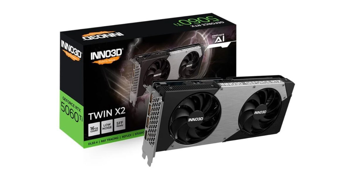 PLACA DE VÍDEO RTX5060 TI 16GB GDDR7 128BITS INNO3D TWIN X2 🖥️🎮