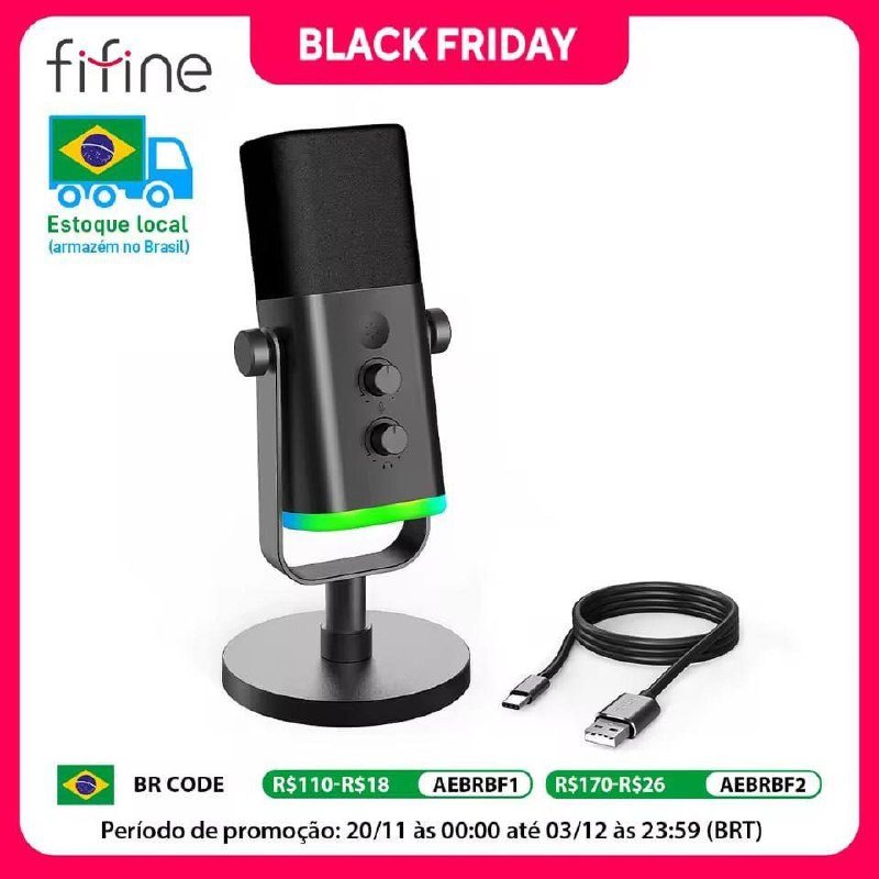 Microfone Fifine AM8 dinâmico usb/xlr 🎤🎧