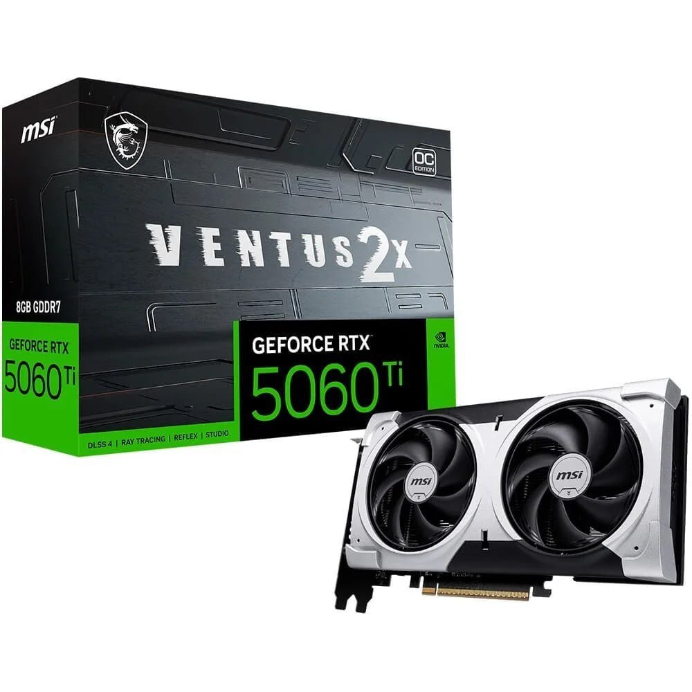 Placa de Vídeo MSI RTX 5060 Ti 8G VENTUS 2X OC PLUS NVIDIA GeForce 🖥️🎮