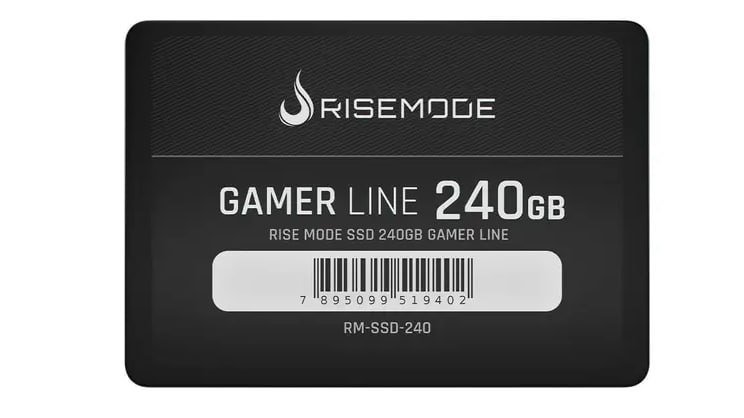 SSD Rise Mode Gamer Line, 240GB, SATA III, Leitura: 530MB/s, Gravação: 520MB/s, Preto - RM-SSD-240 🛒💻