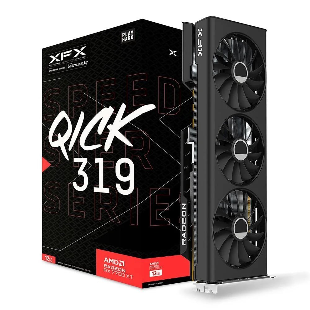 Placa de Vídeo RX 7700XT Gaming 12G XFX Speedster QICK AMD Radeon 12GB 🖥️🎮