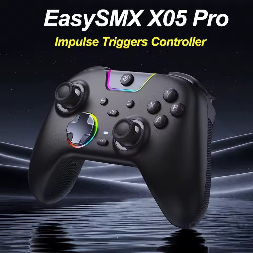 Controle Sem FIo EasySMX X05 Pro RGB, Hall Effect, Botões Programáveis, Conexão Tri Mode, 1000hz & 1000mAh 🕹️🎮